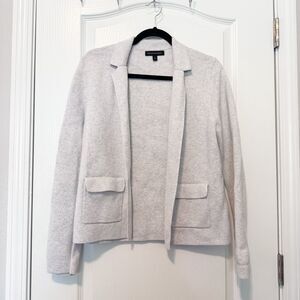 Banana Republic Milano Stitch Grey Cropped Open Front Sweater Blazer Size Small